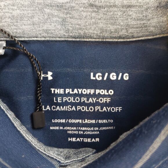 Lot of 2 Under Armour The Playoff Polo Shirt Mens Large‎ Blue Golf Performance - Picture 13 of 15